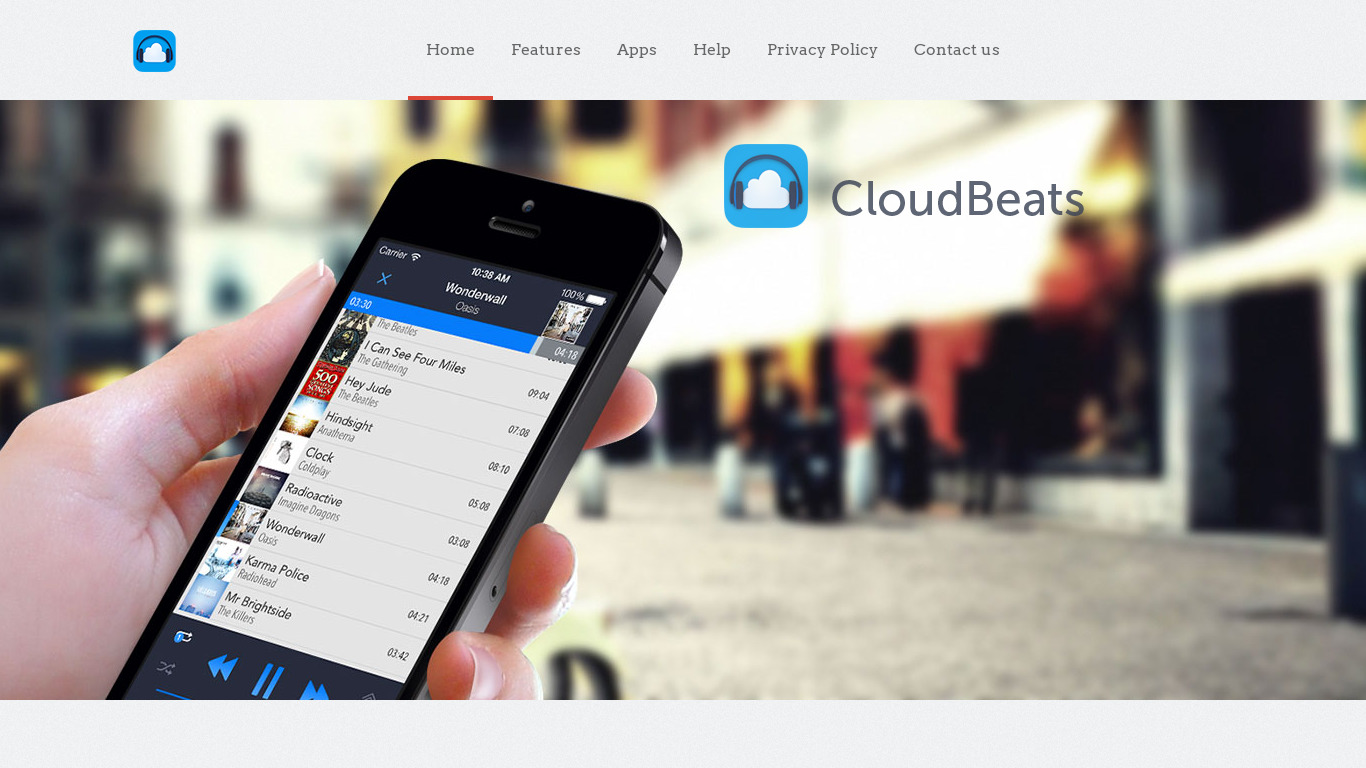CloudBeats Landing page