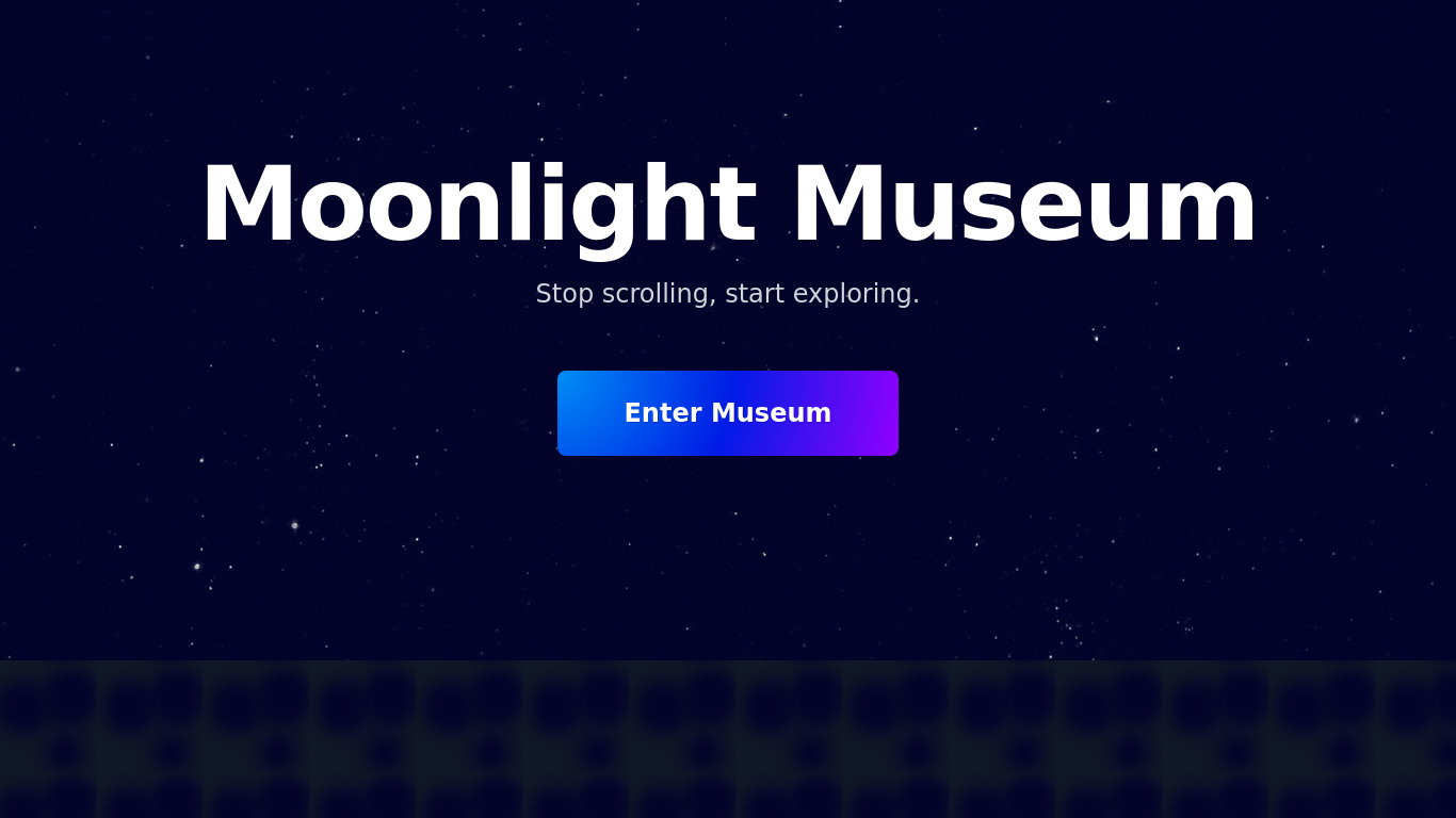 Moonlight Museum Landing page