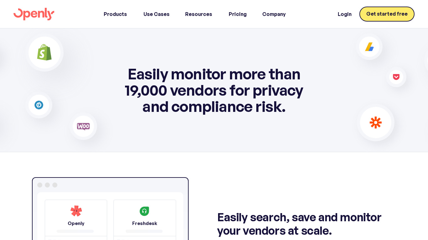 openly.com.au Openly Vendor Monitor Landing page