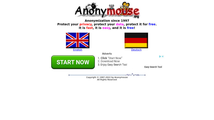 AnonyMouse Landing Page