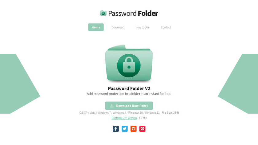 Password Folder Landing Page