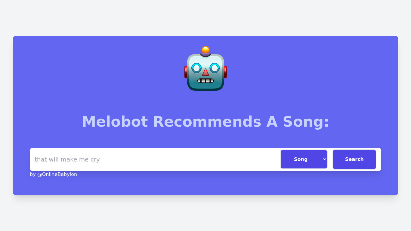 Melobot Landing page