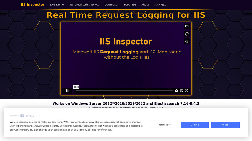 IIS Inspector Landing Page