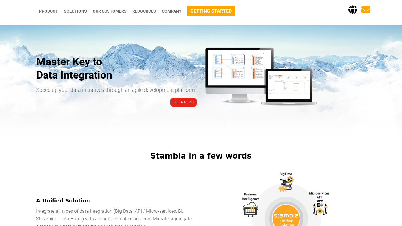 Stambia Landing page