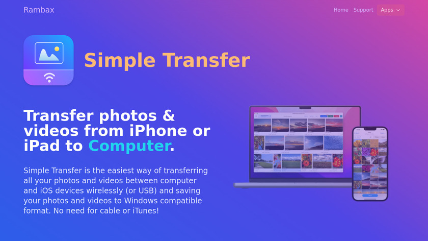 Simple Transfer – Photo+Video Landing Page