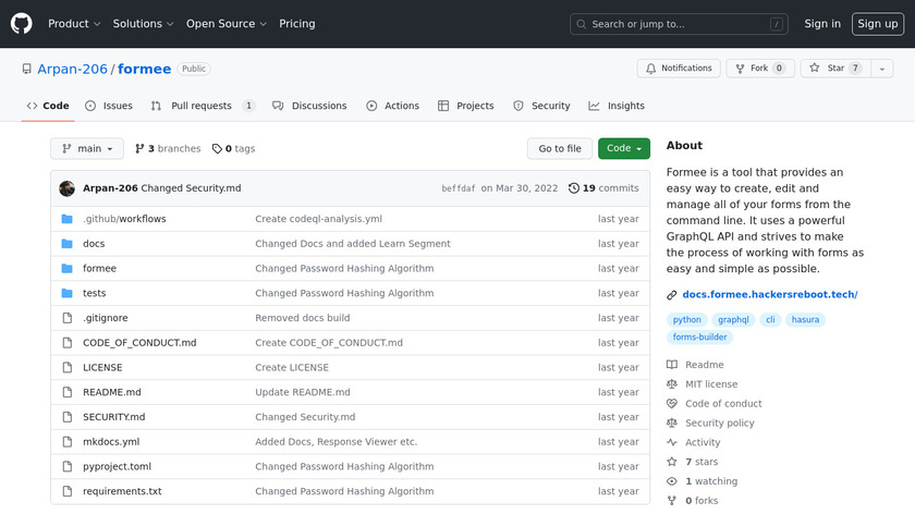 Formee Landing Page