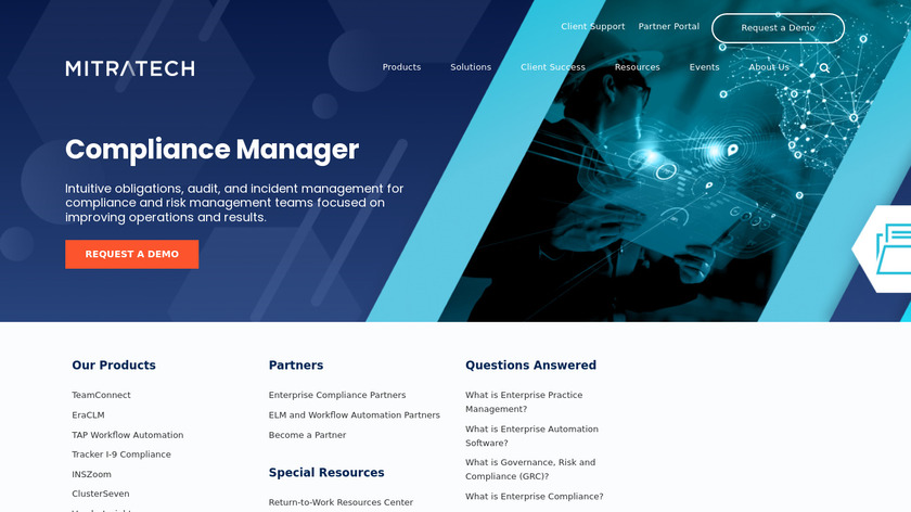 Mitratech Compliance Manager (CMO) Landing Page