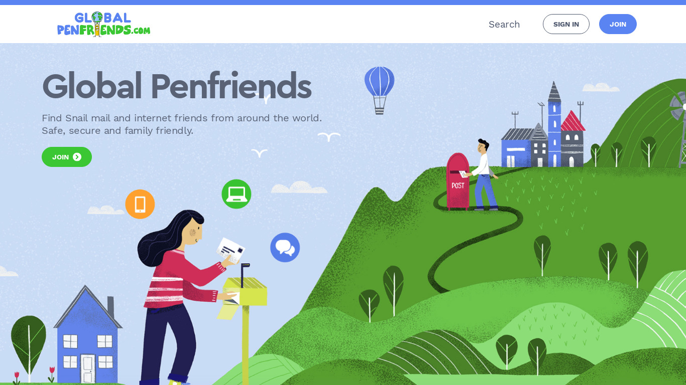 Global Penfriends Landing page