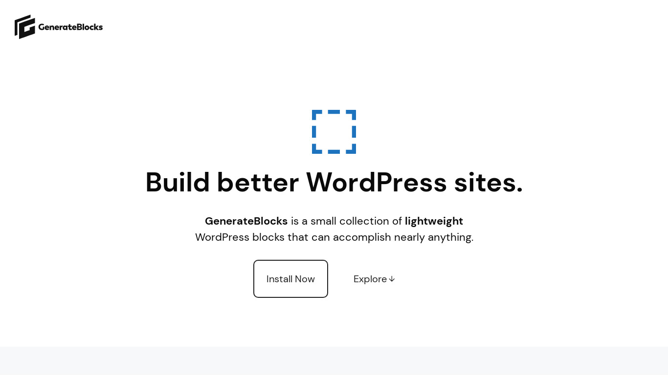 GenerateBlocks Landing page