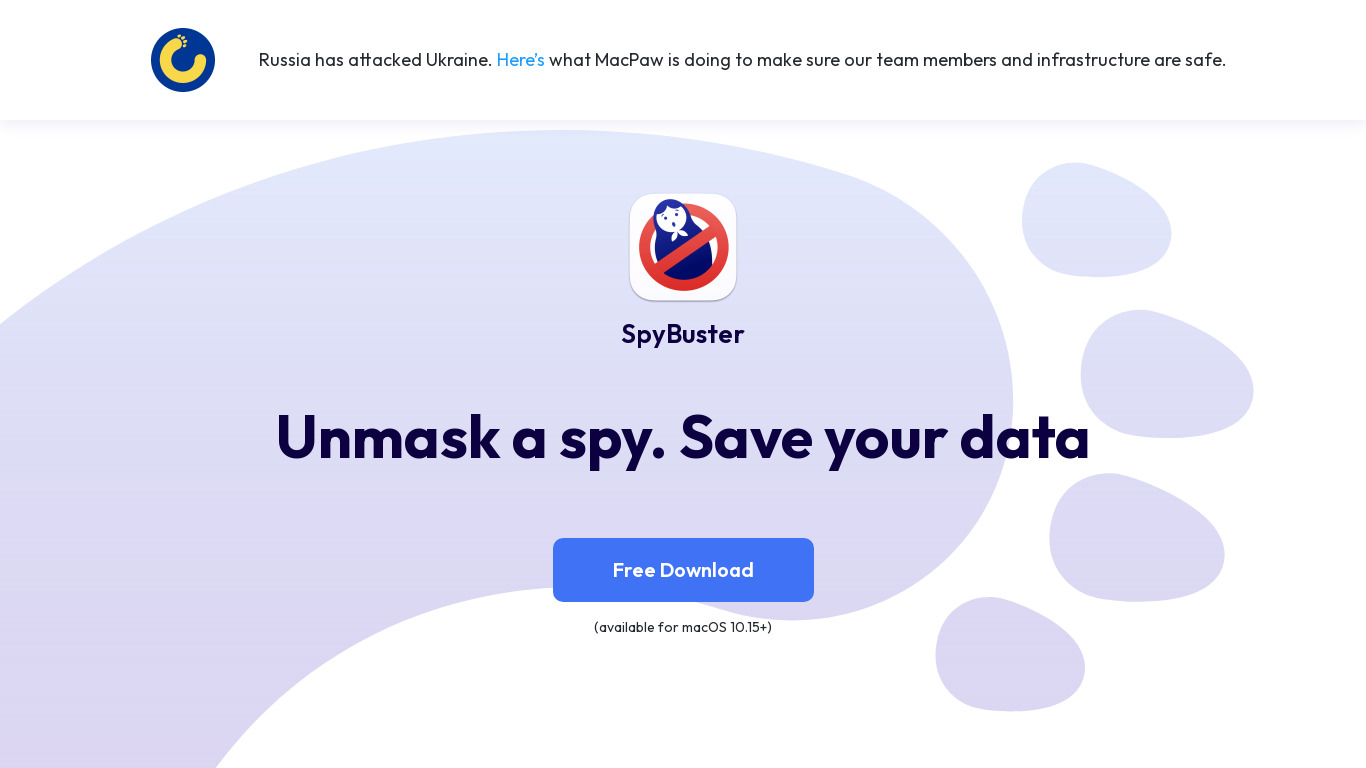 SpyBuster Landing page