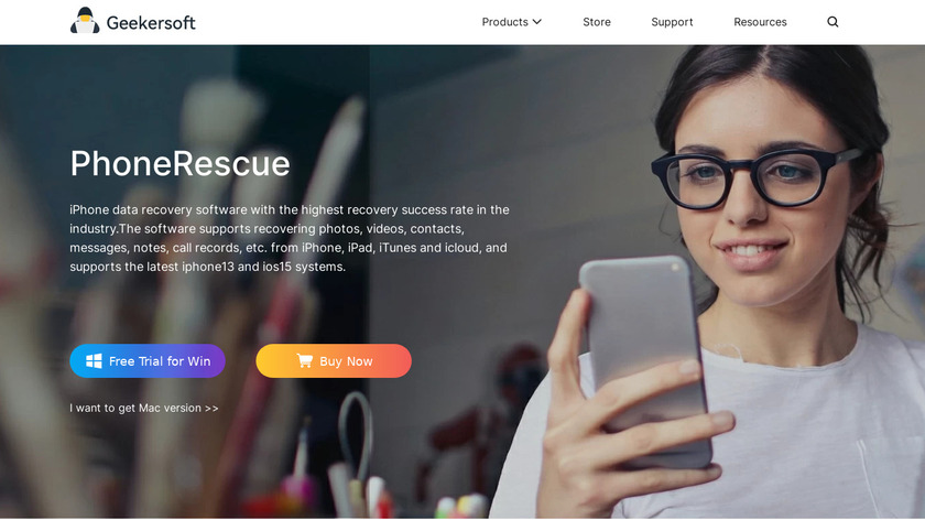 Geekersoft PhoneRescue Landing Page