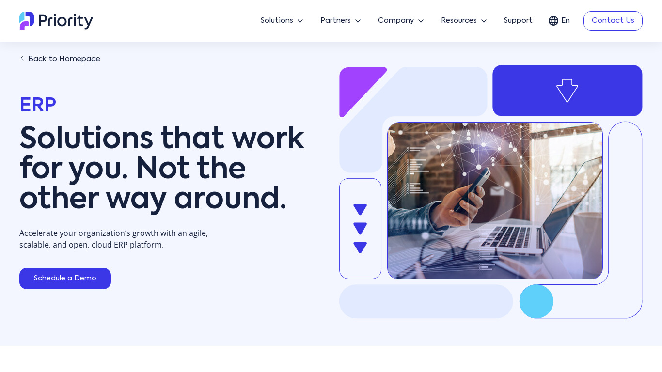 Priority Pro Landing page