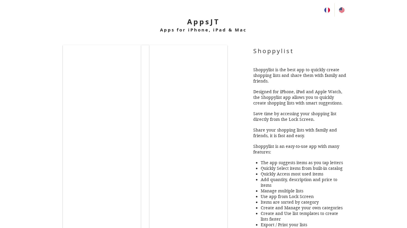 ShoppyList Landing page