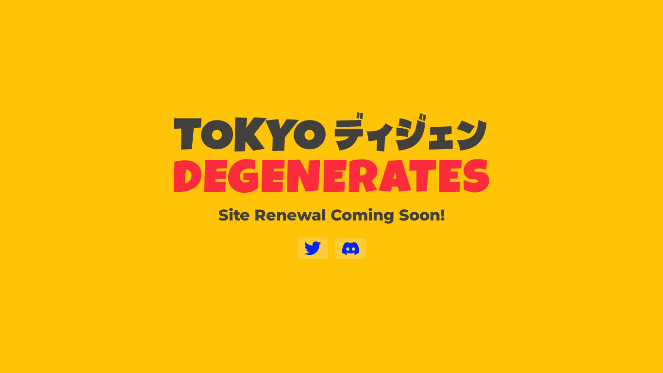 Tokyo Degenerates Landing page