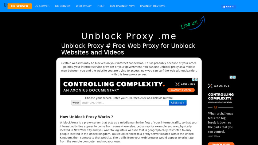 UnblockProxy.me Landing Page