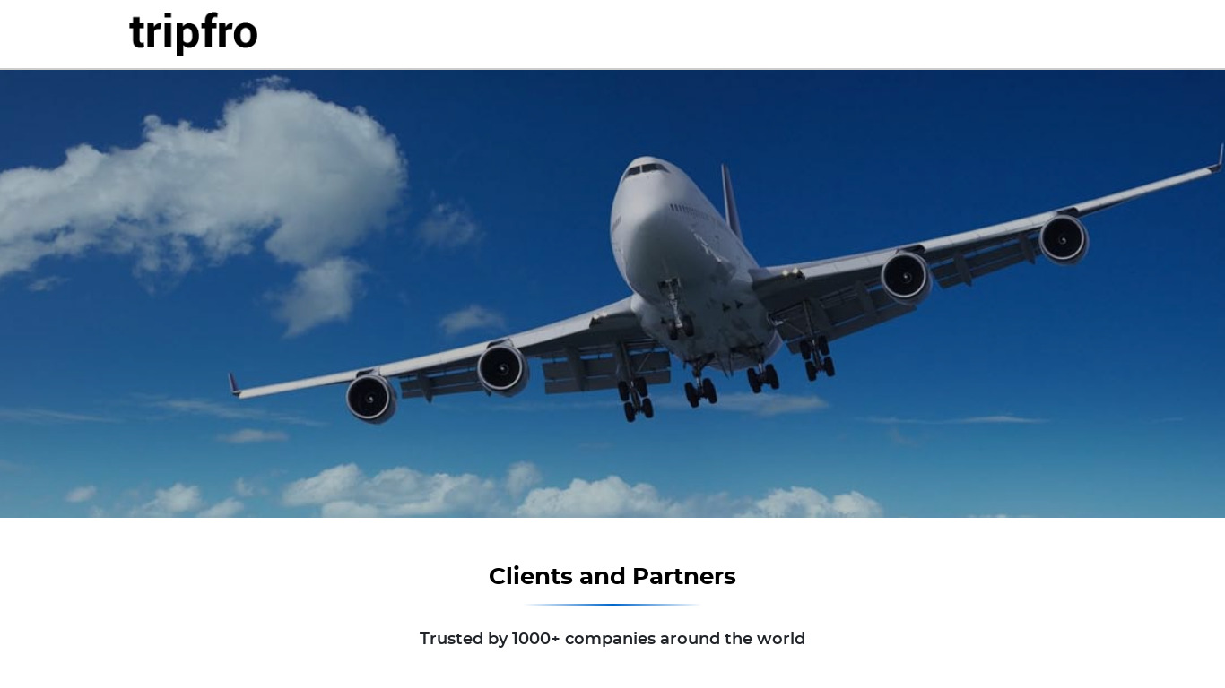 Flight API Integration Landing page