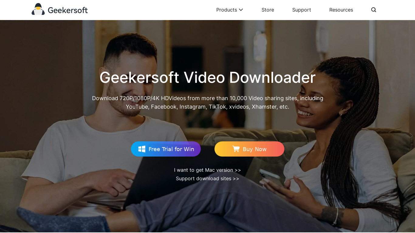 Geekersoft Video Downloader Landing page