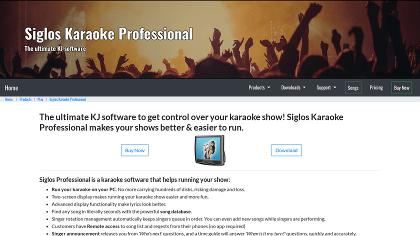 Siglos Karaoke Professional Landing Page