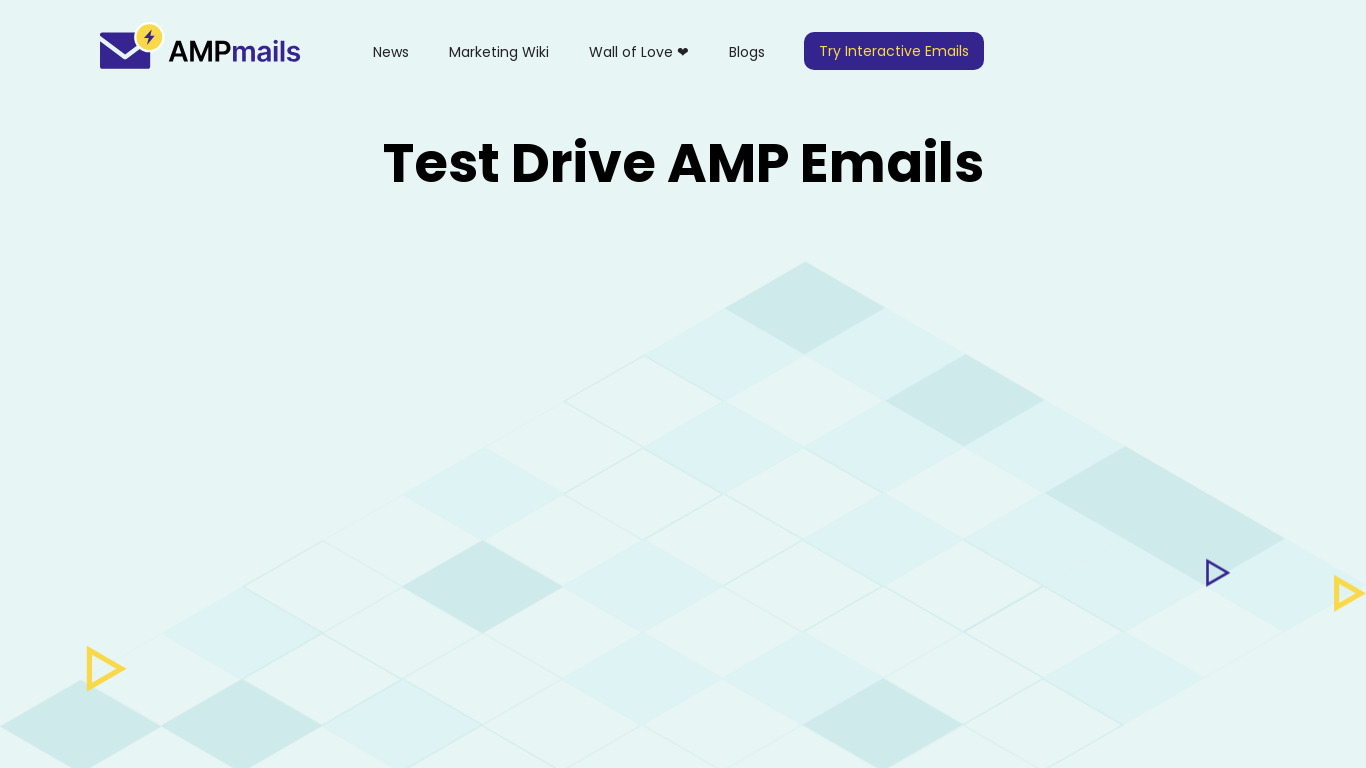 AMPmails Landing page