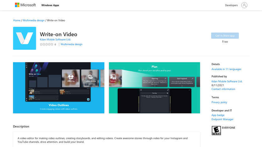 Write-on Video for Windows Landing Page