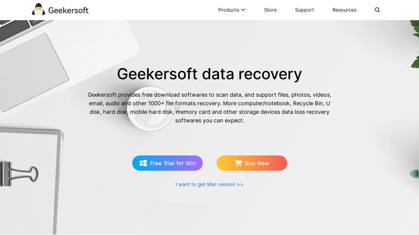 Geekersoft Data Recovery Landing Page
