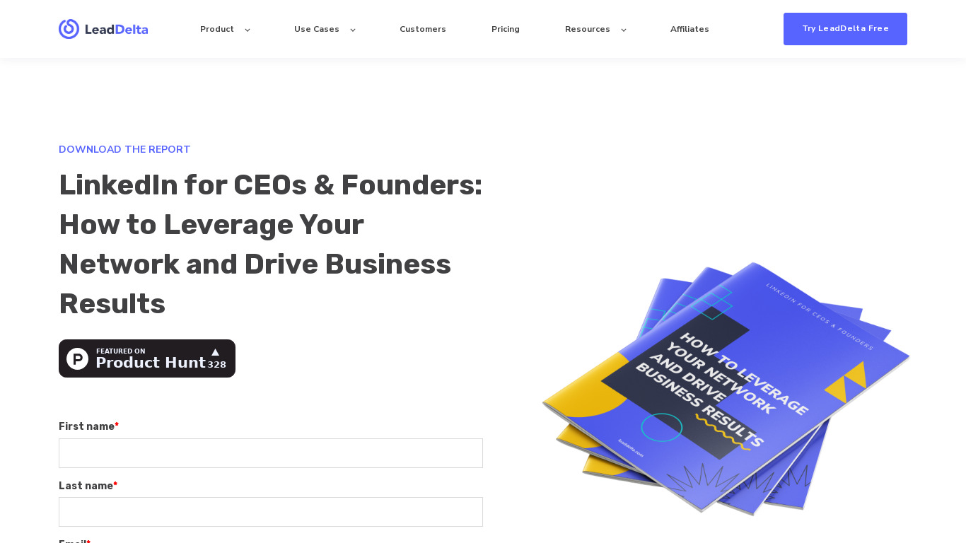 LinkedIn for Founders & CEOs Landing page