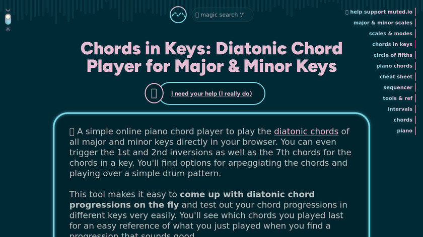 Chords in Keys Landing Page