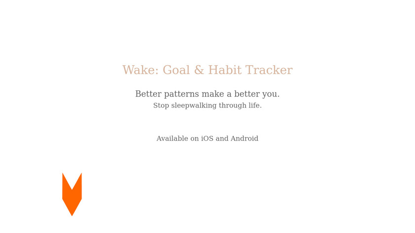 Wake: Goal and Habit Tracker Landing Page