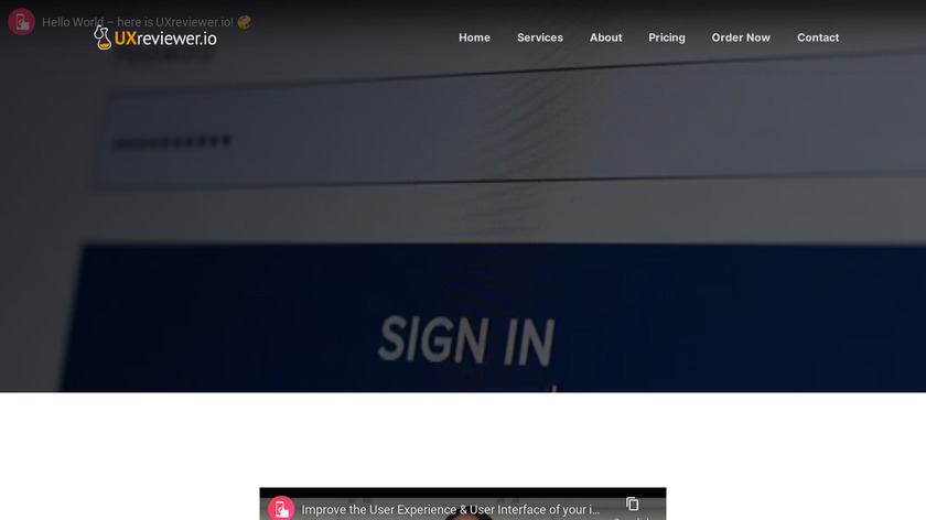 UXreviewer.io Landing Page