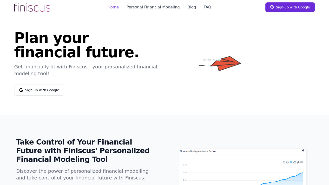 Finiscus Landing page