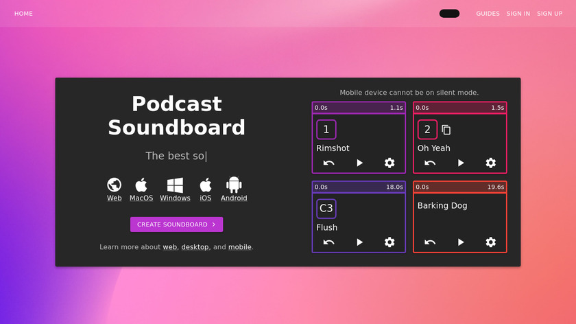 Podcast Soundboard Landing Page
