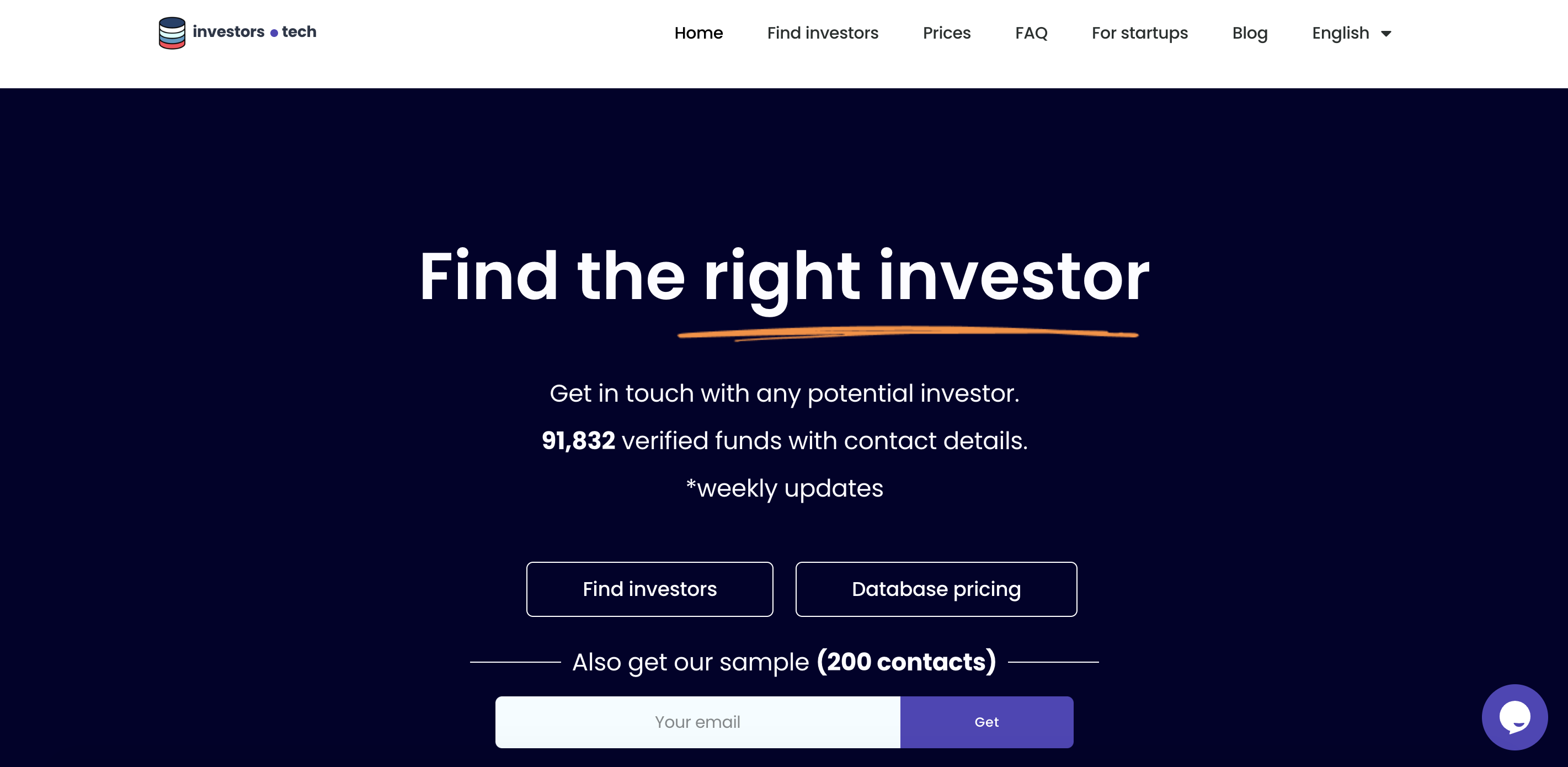 InvestorsCSV.Tech Landing page