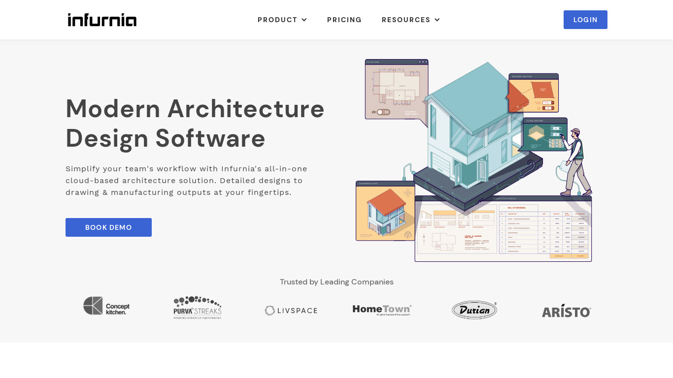 Infurnia Architecture Design Landing page