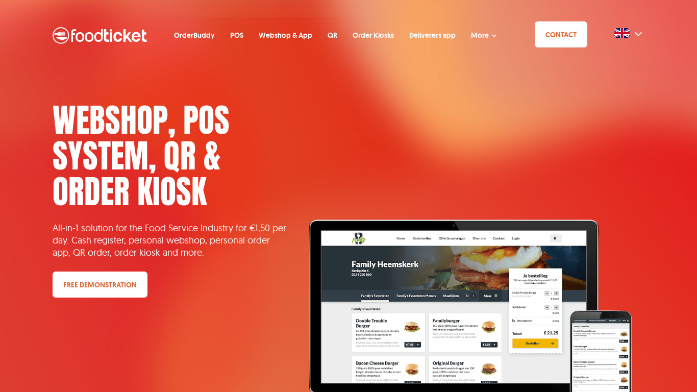 Foodticket Landing page