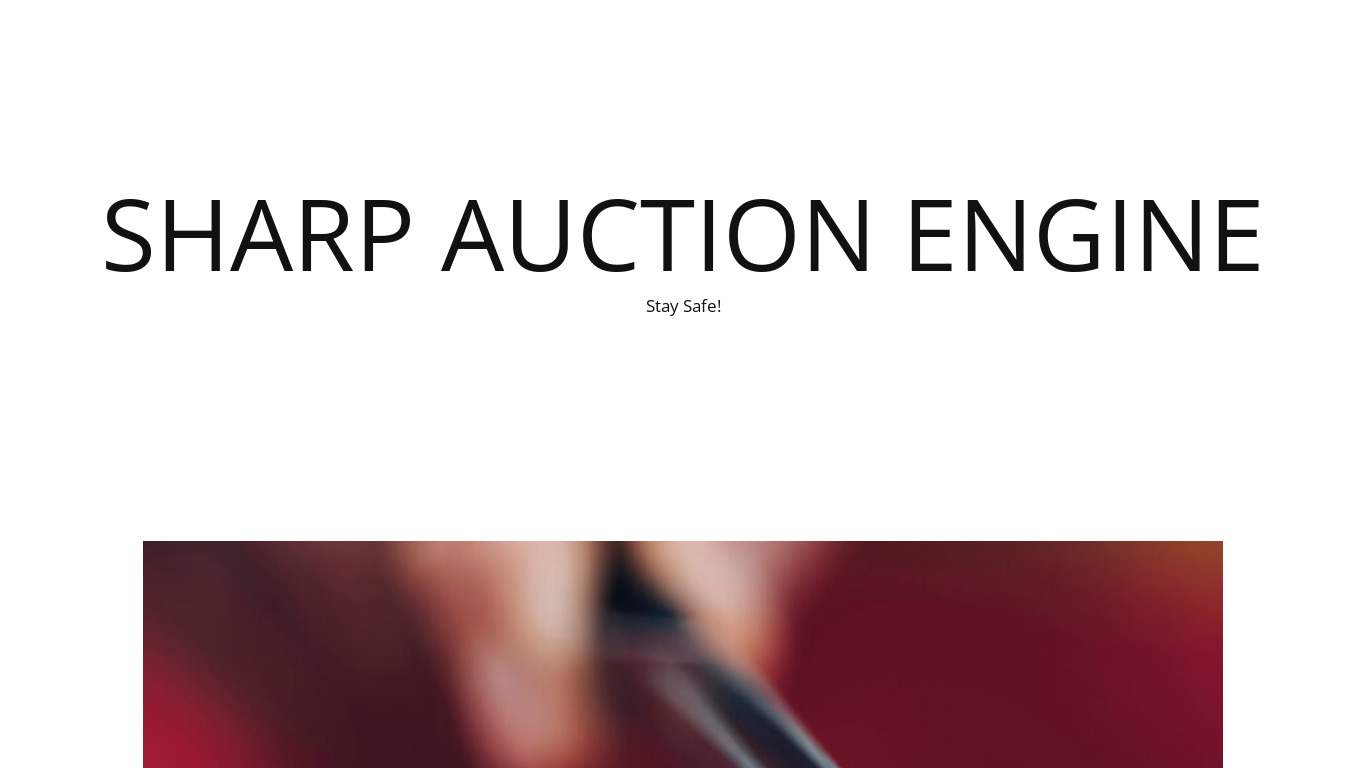 Sharp Auction Engine Landing page
