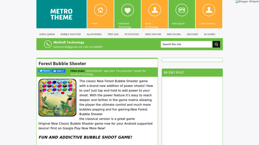 Forest Bubble Shooter Landing Page