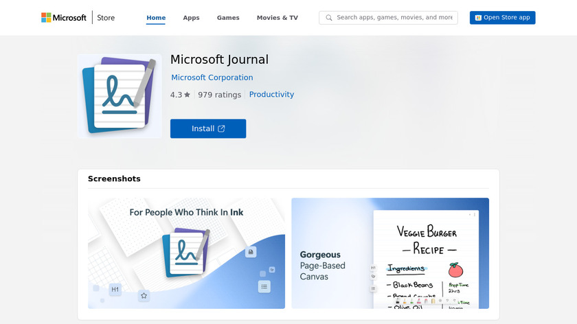 Microsoft Journal Landing Page