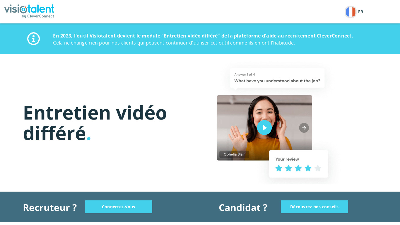 Visiotalent Landing page