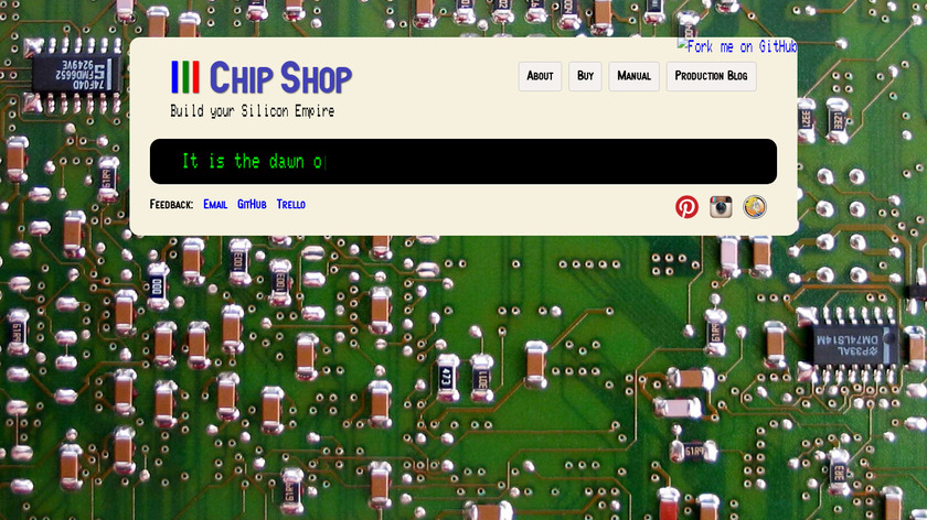 Chip Shop Boardgame Landing Page