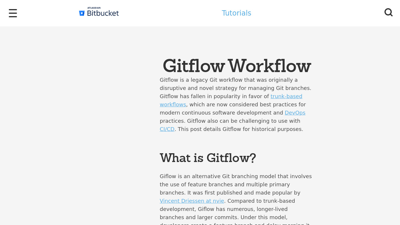 Git Flow Landing page