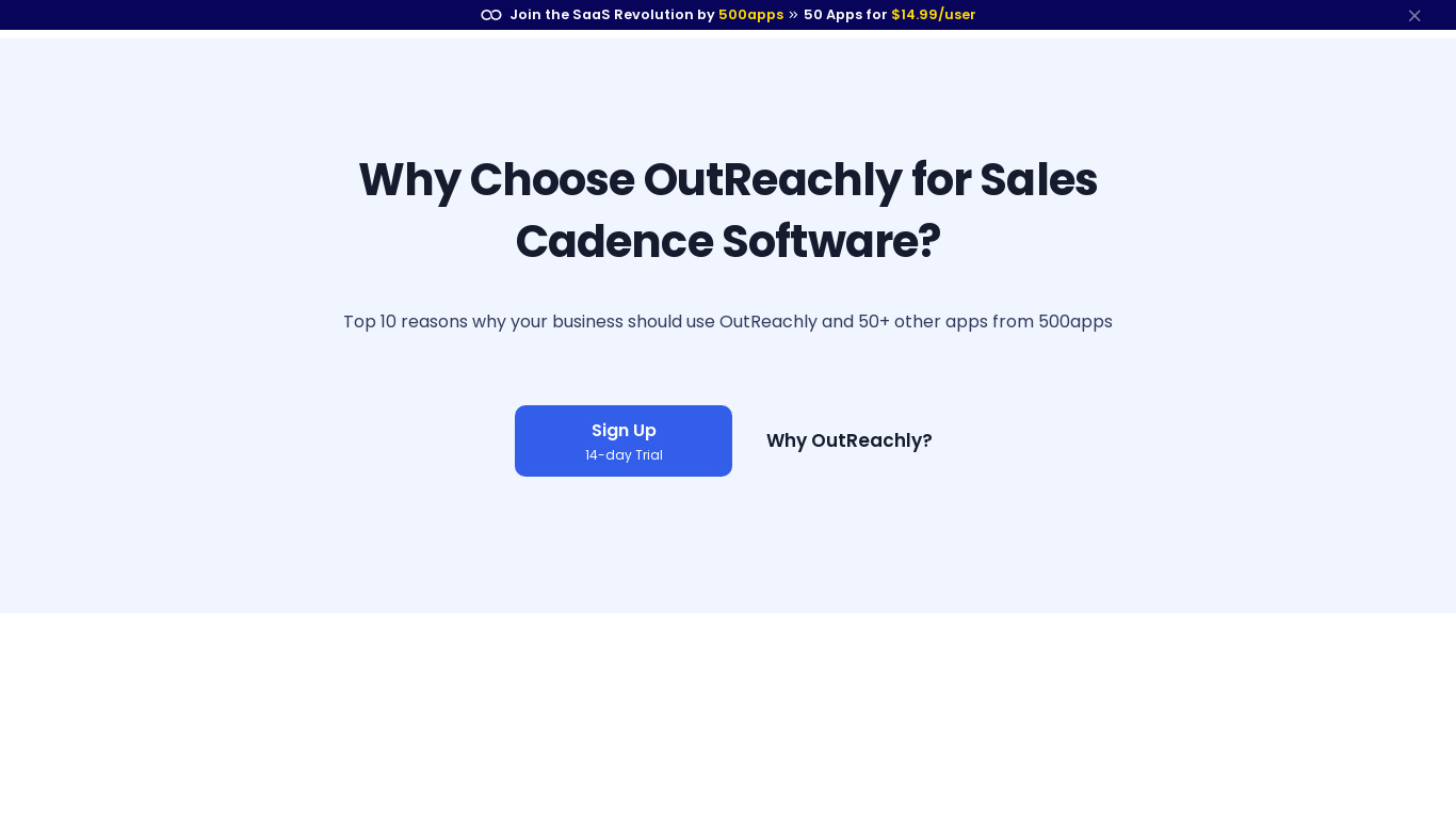 OutReachly Landing page