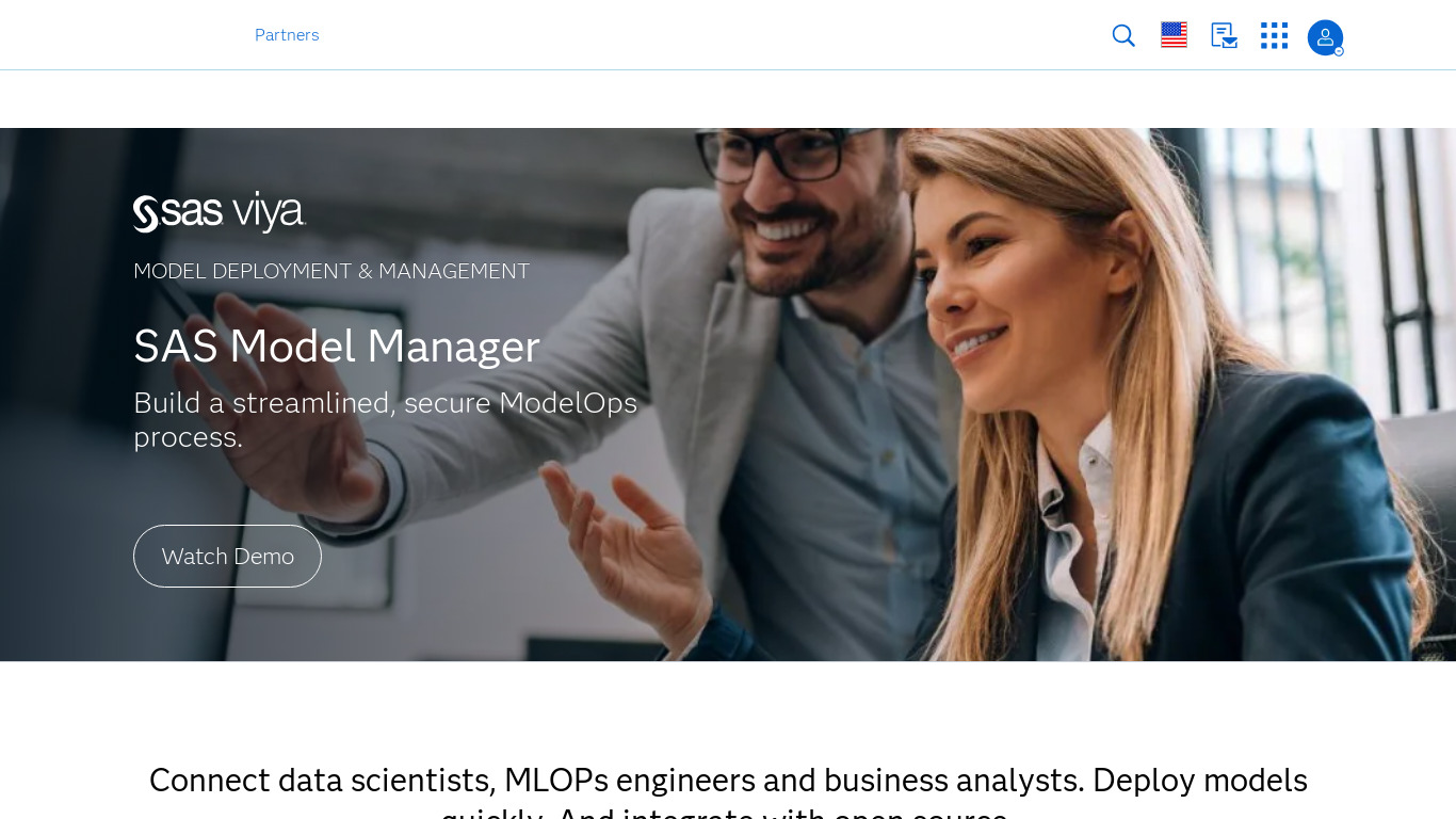 SAS Model Manager Landing page