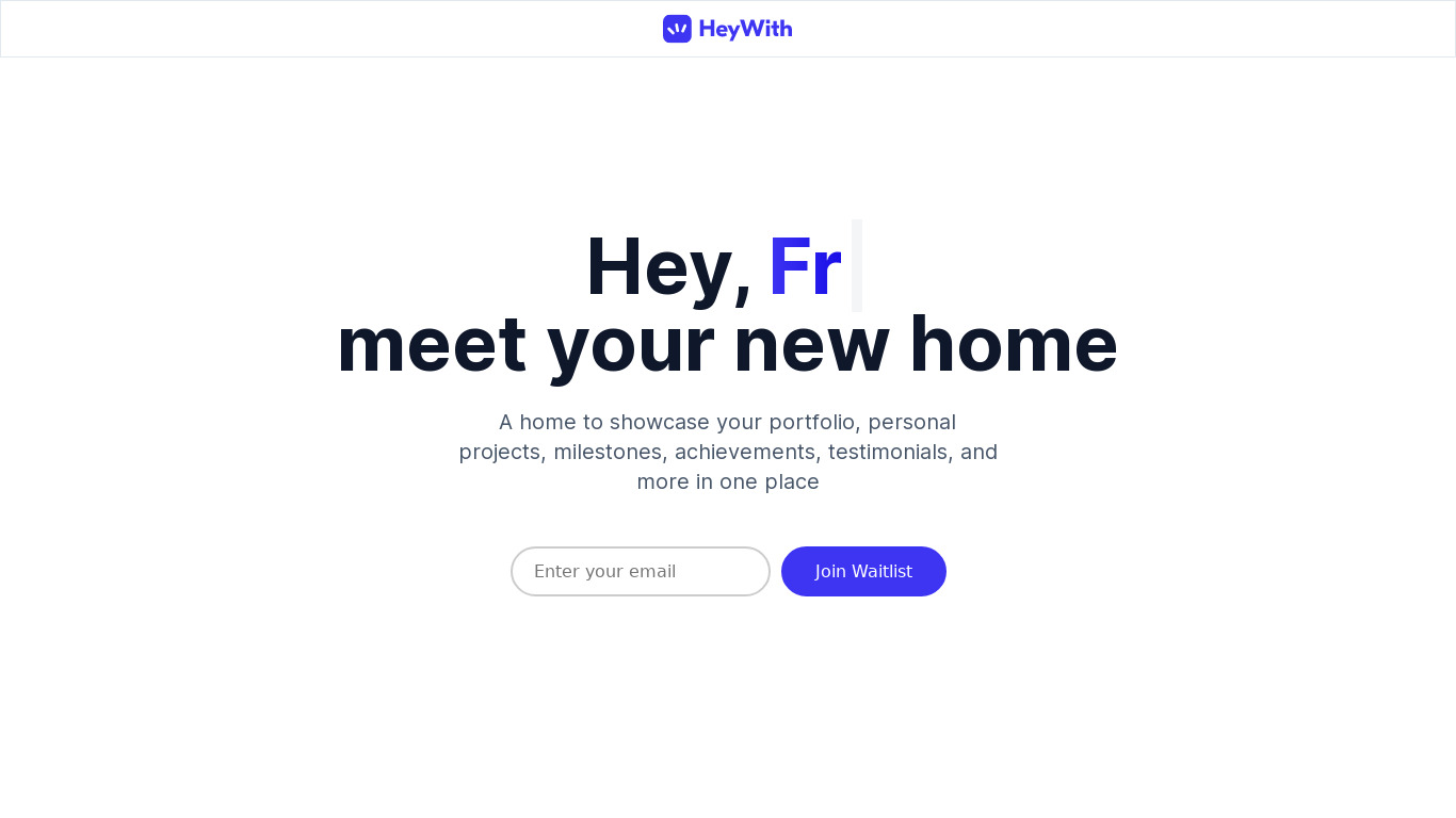 HeyWith Landing page