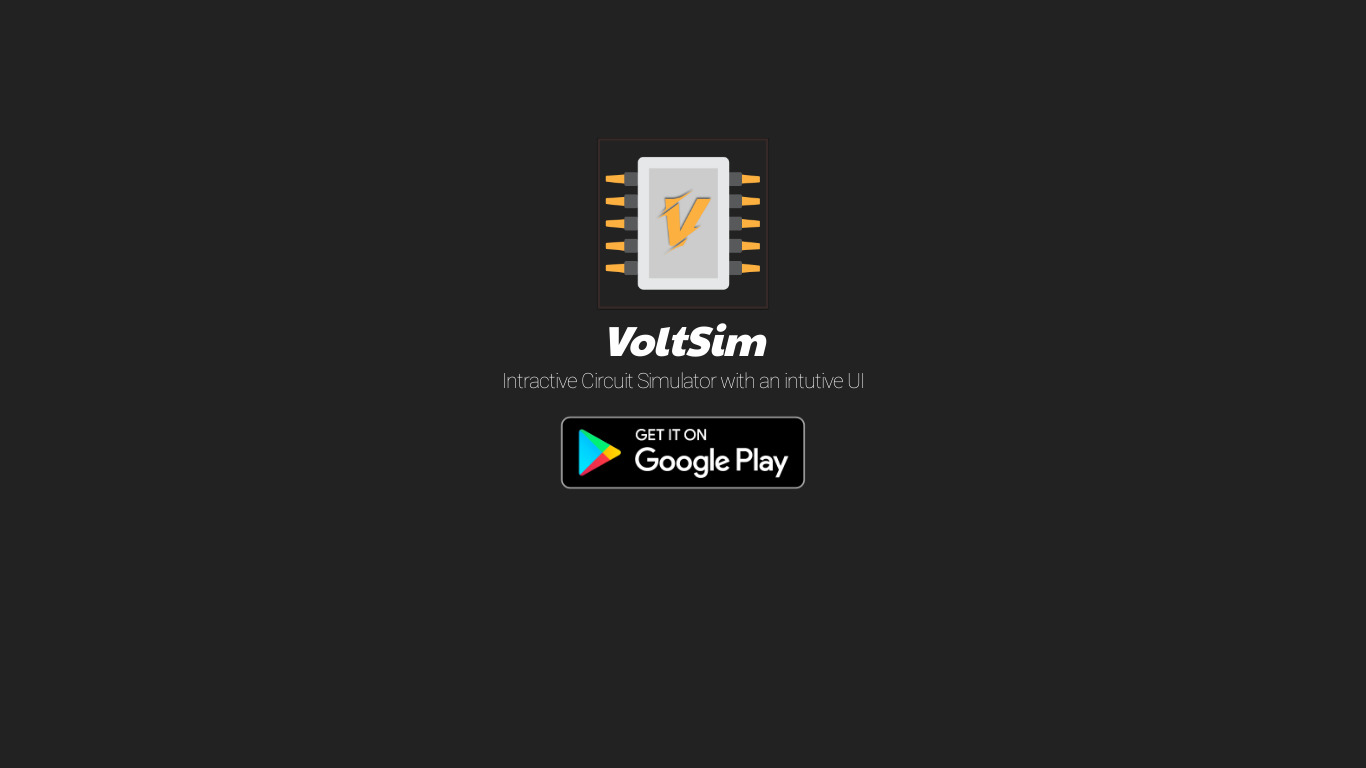 VoltSim Landing page