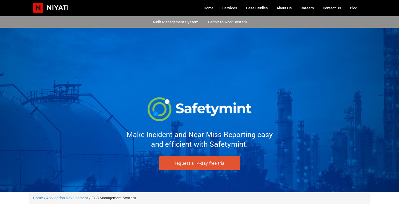 Niyati Safetymint Landing page
