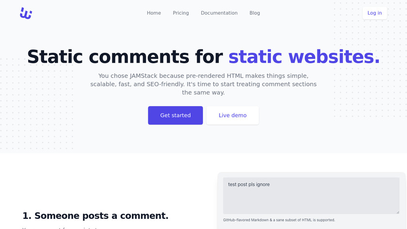 Welcomments.io Landing Page
