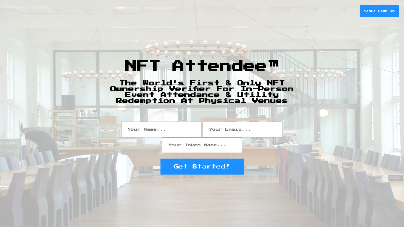 NFT Attendee Landing page