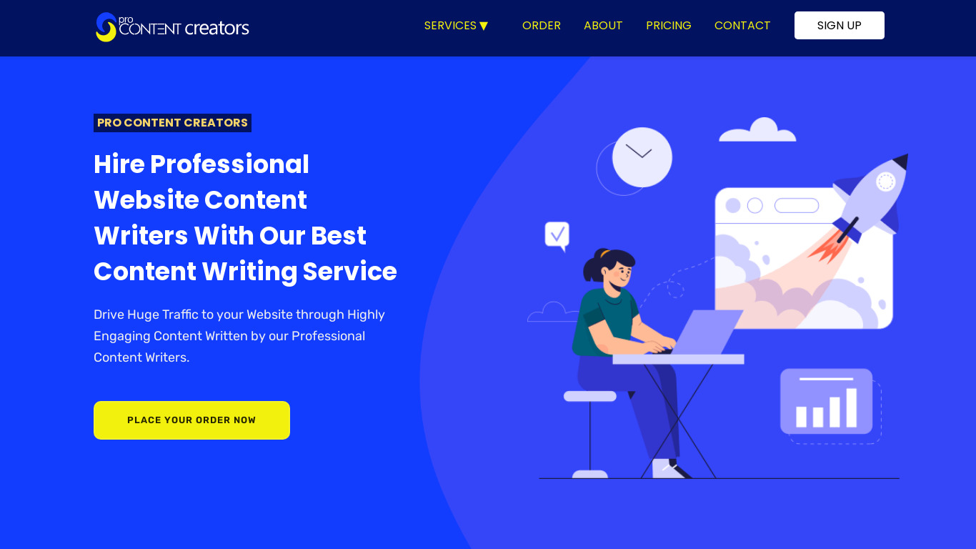 Pro Content Creators Landing page