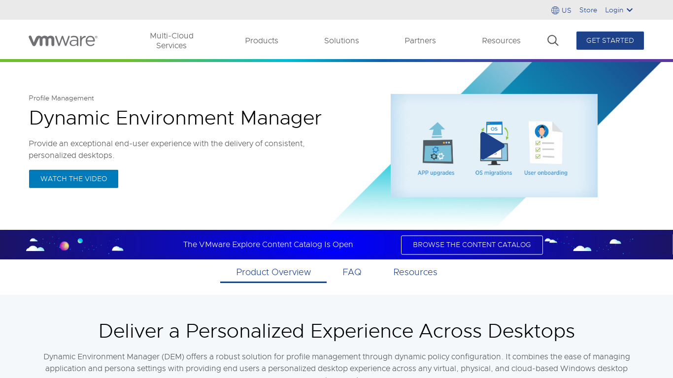 VMware Dynamic Environment Manager Landing page