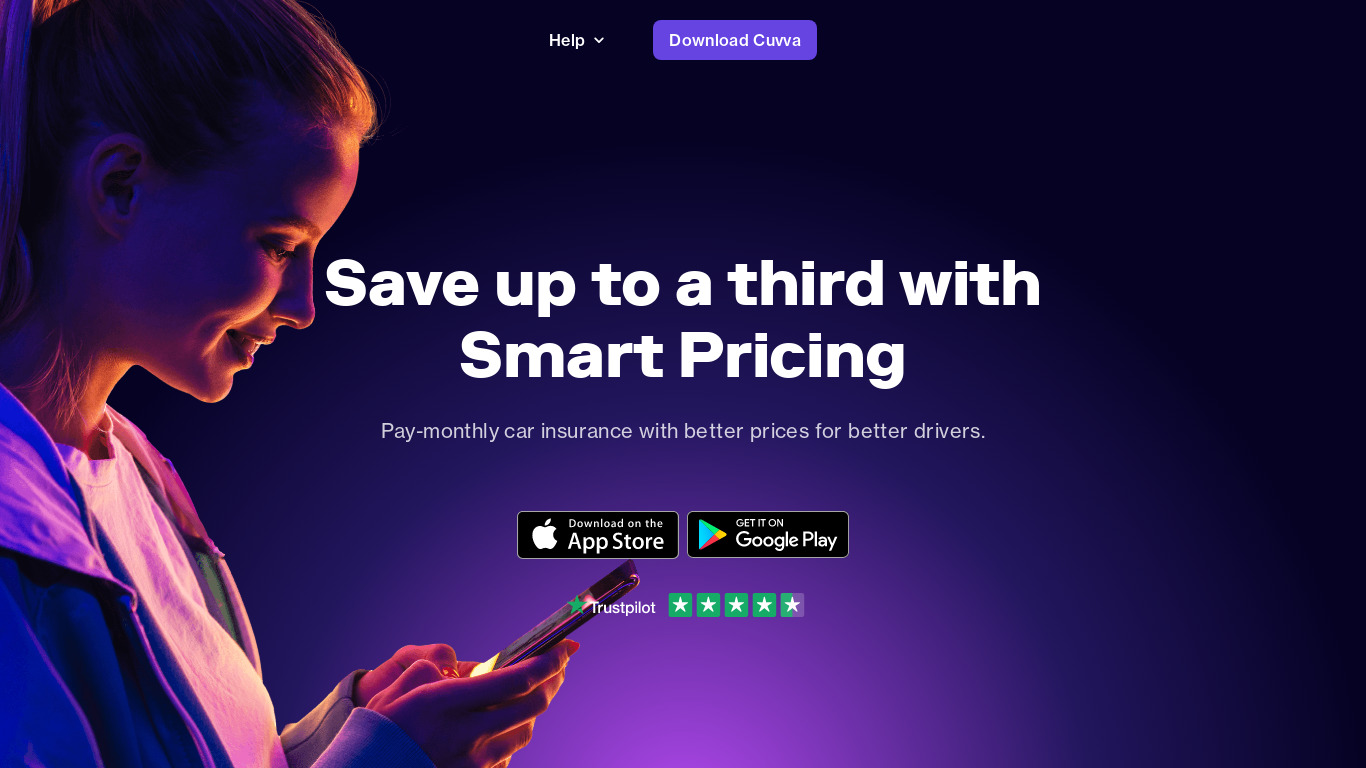 Cuvva Smart Pricing Landing page